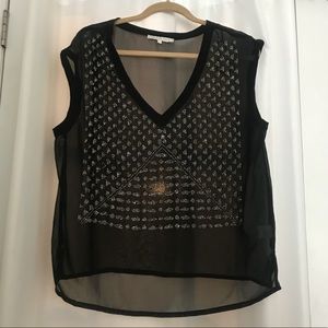 Cute boho beaded going out top! Size large!